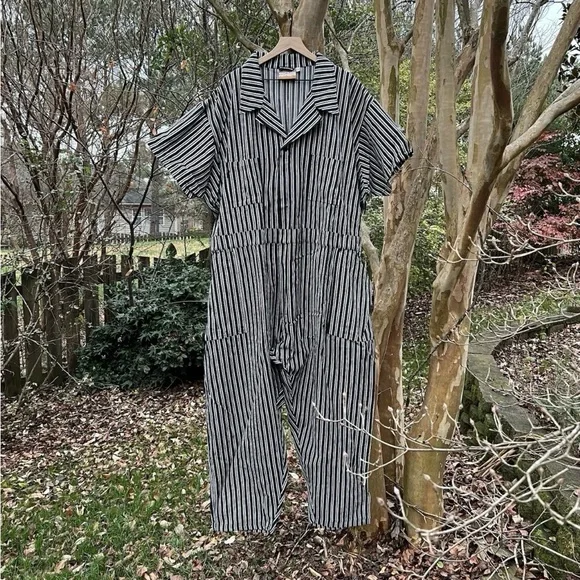 Big Bud Press Frontier Black Stripe Short Sleeve Jumpsuit Size 5XL